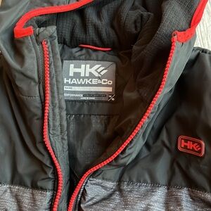 Hawke & Co Youth Hoodie Jacket Coat Size 14/16 Black Fleece EUC